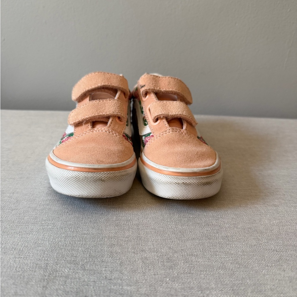 Floral frog princess Kids Vans sneakers with Velcro Straps - Picture 3 of 9